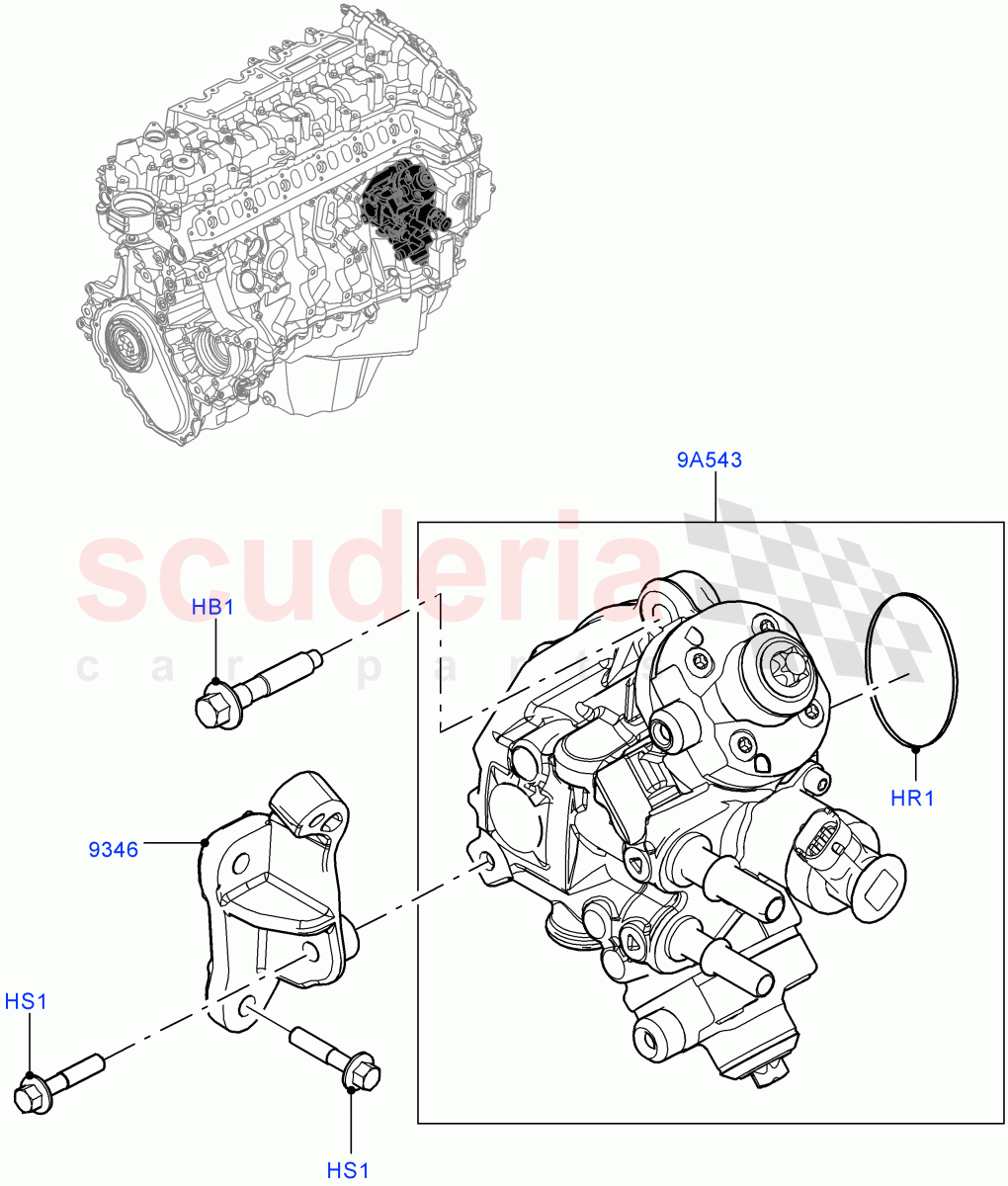 Fuel Injection Pump - Diesel(3.0L AJ20D6 Diesel High)((V)FROMLA000001) of Land Rover Land Rover Range Rover Velar (2017+) [3.0 I6 Turbo Diesel AJ20D6]