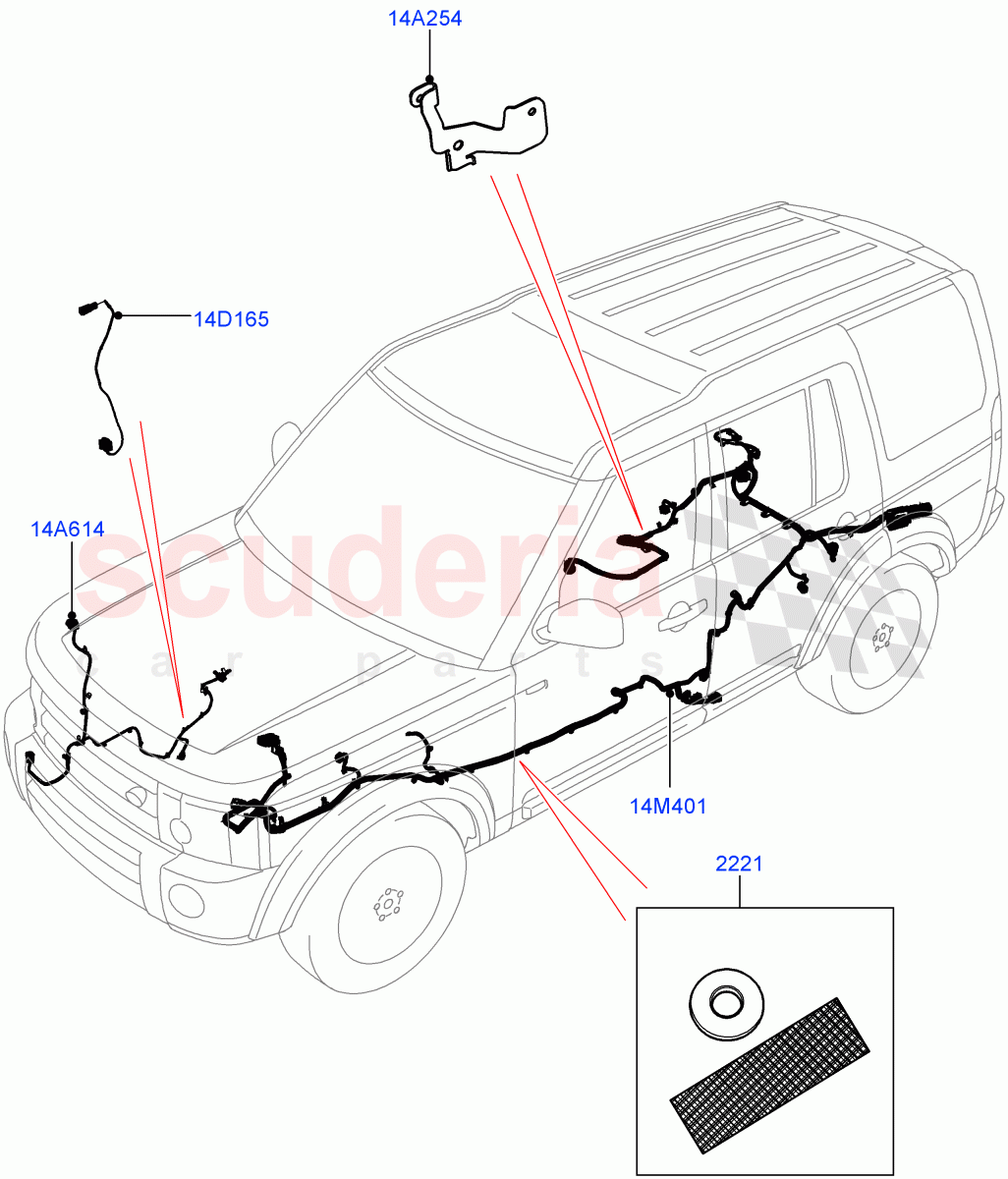 Electrical Wiring - Chassis ((V) FROMAA000001) of Land Rover Land Rover Discovery 4 (2010-2016) [4.0 Petrol V6]