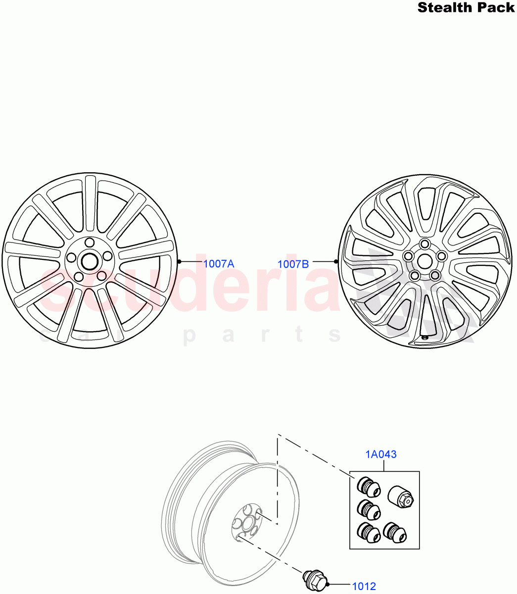 Wheels(Stealth Pack)(With Black Gloss Grille)((V)FROMEA000001,(V)TOHA999999) of Land Rover Land Rover Range Rover (2012-2021) [3.0 I6 Turbo Petrol AJ20P6]