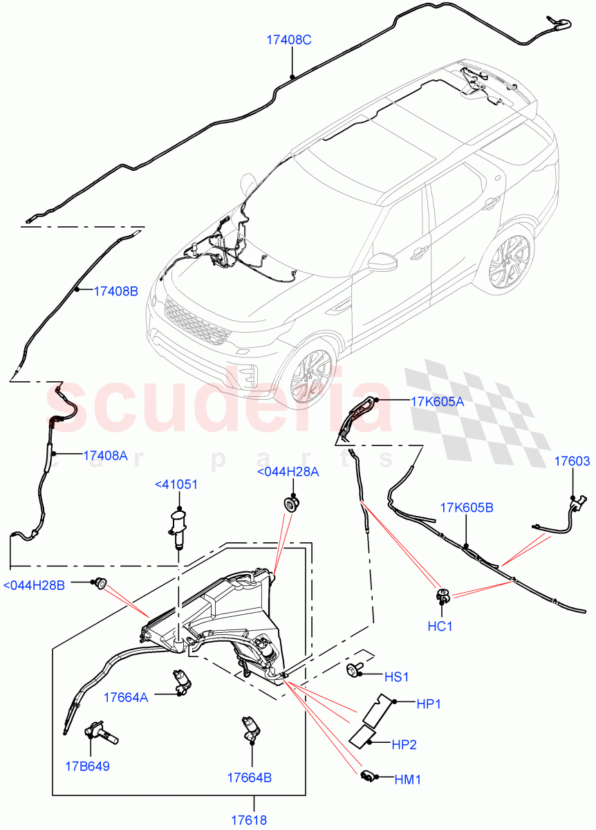 Windscreen Washer(Solihull Plant Build)((V)FROMHA000001) of Land Rover Land Rover Discovery 5 (2017+) [2.0 Turbo Diesel]