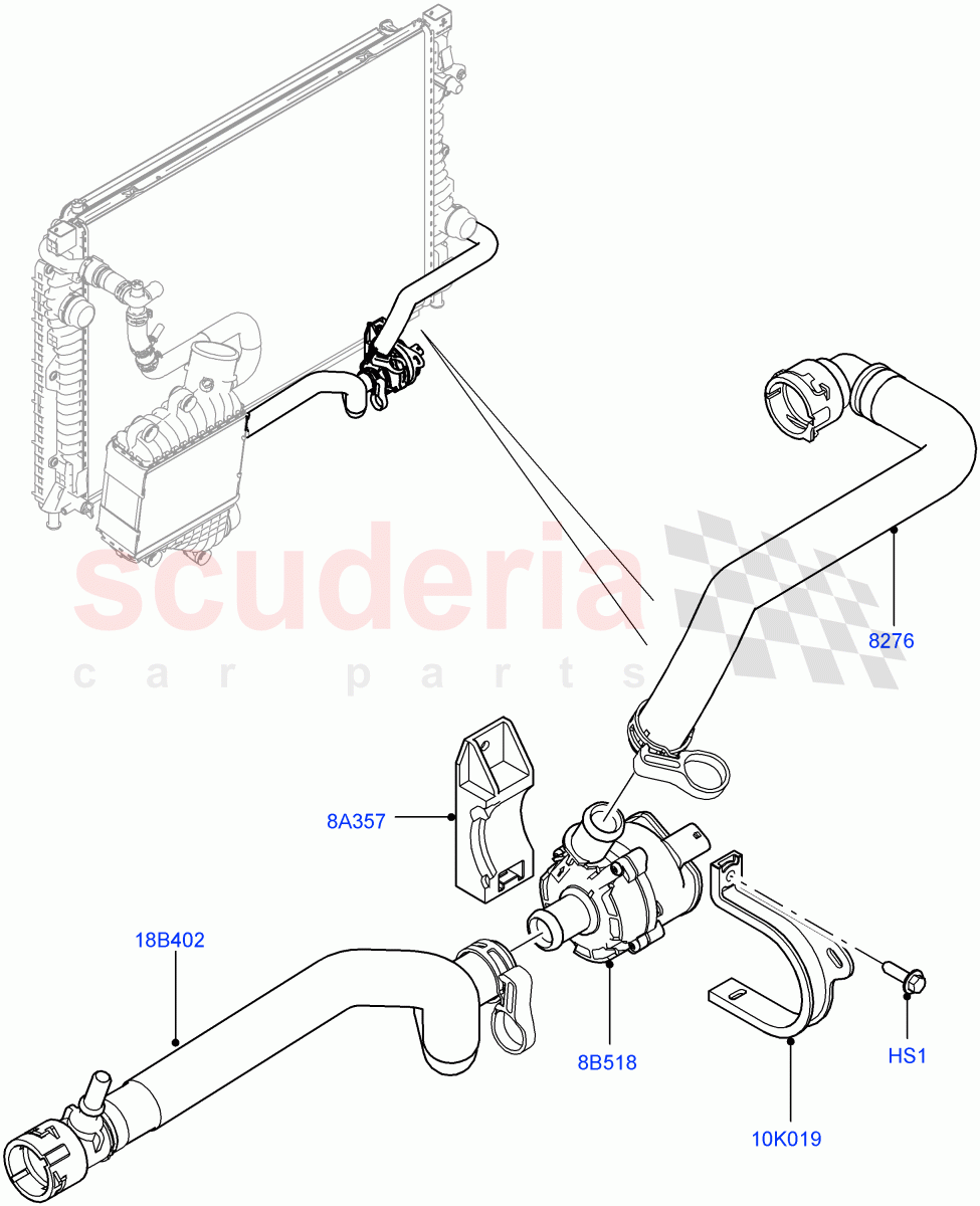Water Pump (Auxiliary Unit) (2.0L AJ20D4 Diesel LF PTA, Halewood (UK), 2.0L AJ20D4 Diesel Mid PTA) of Land Rover Land Rover Discovery Sport (2015+) [2.0 Turbo Diesel]