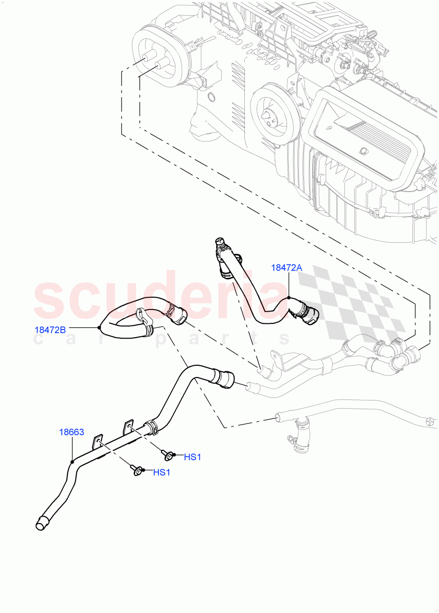 Heater Hoses(Front)(3.0 V6 Diesel,With Ptc Heater,With Fresh Air Heater,Less Heater) of Land Rover Land Rover Range Rover Sport (2014+) [3.0 DOHC GDI SC V6 Petrol]