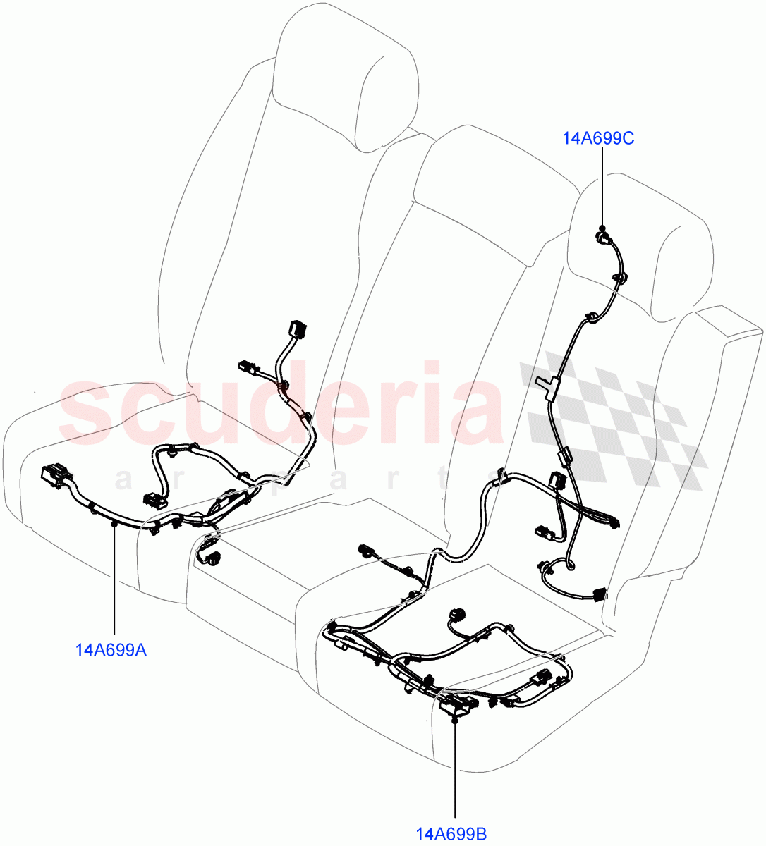 Wiring - Seats(Rear Seats) of Land Rover Land Rover Defender (2020+) [3.0 I6 Turbo Diesel AJ20D6]