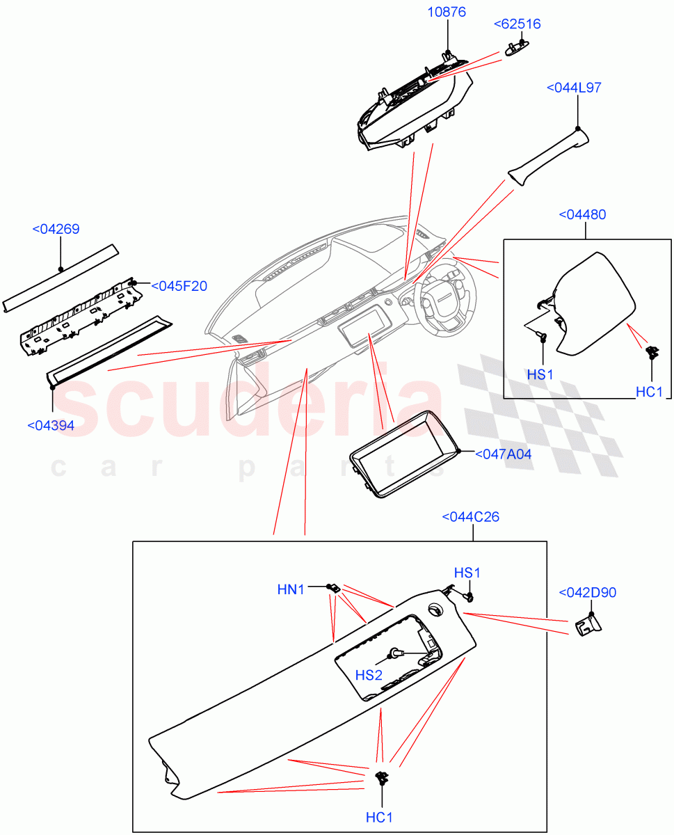 Instrument Panel (External Components, Centre) (Halewood (UK)) of Land Rover Land Rover Range Rover Evoque (2019+) [2.0 Turbo Diesel]