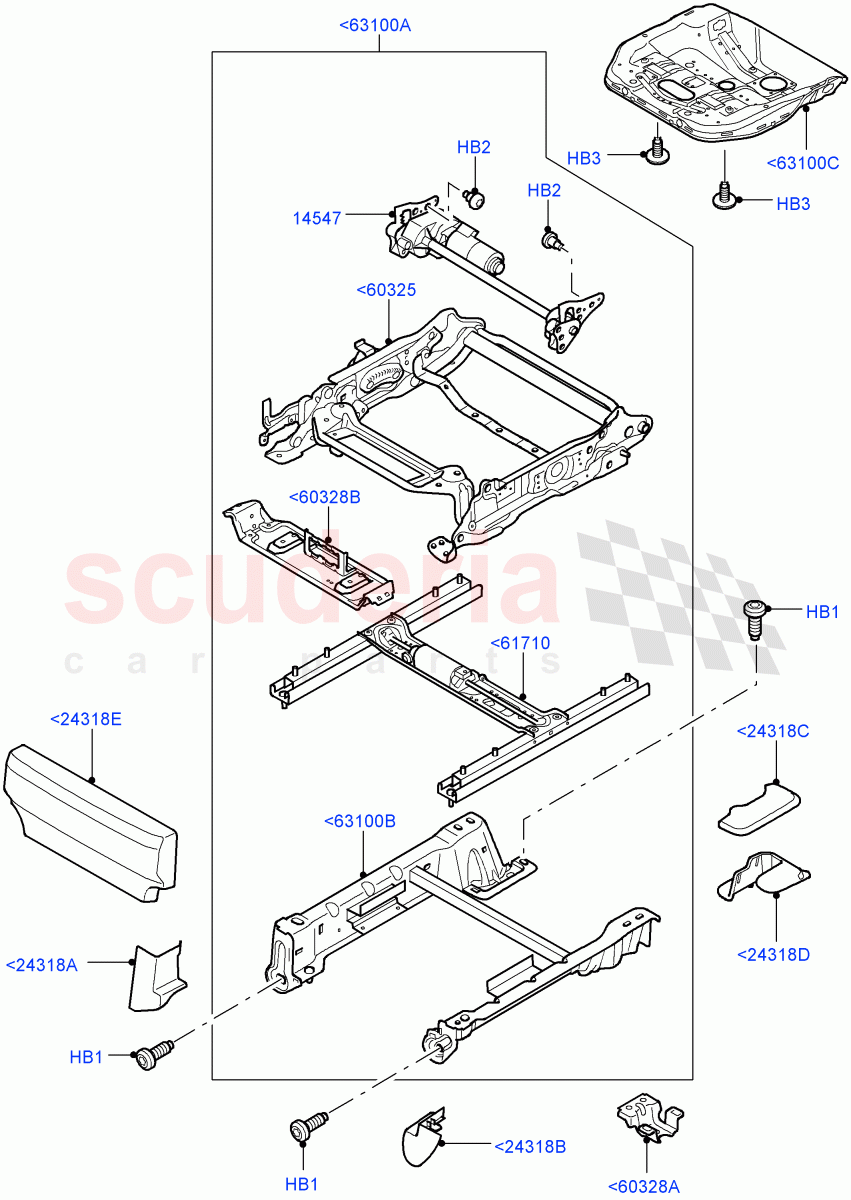 Front Seat Base(Electric Front Seat Adj Drv Memory)((V)TO9A999999) of Land Rover Land Rover Range Rover Sport (2005-2009) [3.6 V8 32V DOHC EFI Diesel]