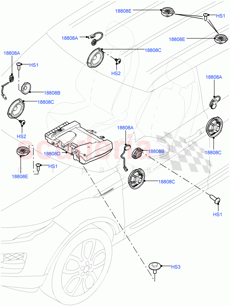 Speakers (Changsu (China), Premium Audio 1280 W) ((V) FROMEG000001) of Land Rover Land Rover Range Rover Evoque (2012-2018) [2.0 Turbo Diesel]