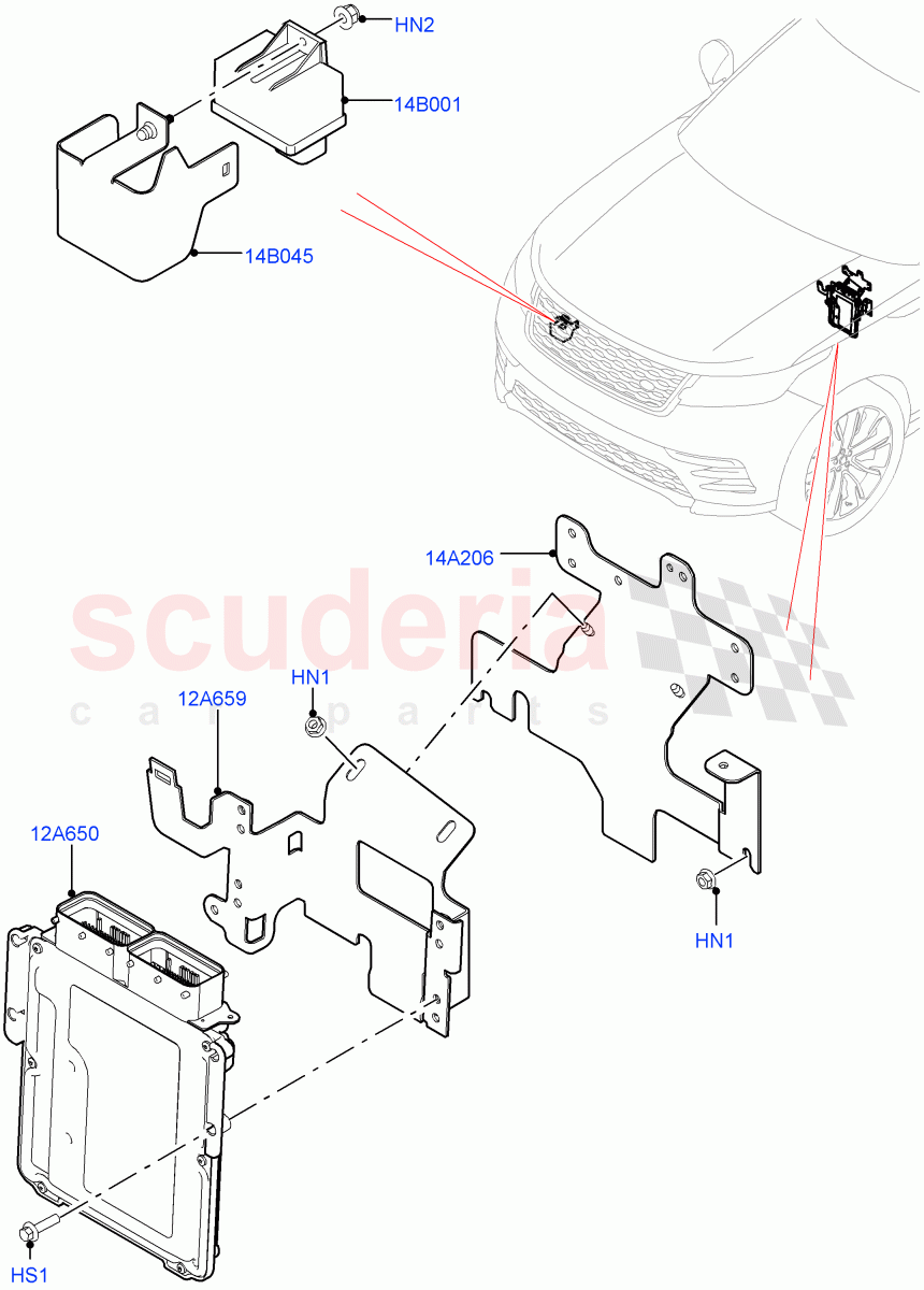 Engine Modules And Sensors (3.0 V6 Diesel, RHD) of Land Rover Land Rover Range Rover Velar (2017+) [3.0 Diesel 24V DOHC TC]