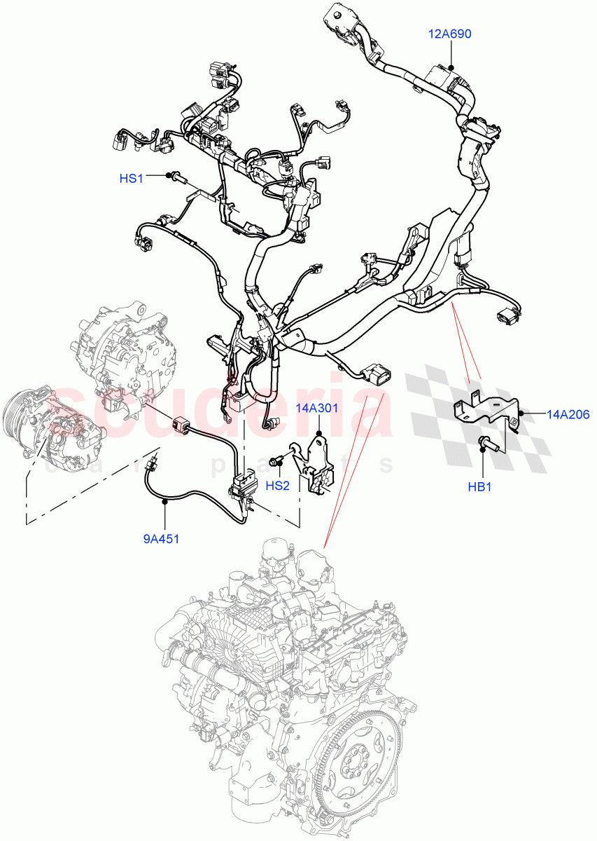 Electrical Wiring - Engine And Dash(Engine)(1.5L AJ20P3 Petrol High,Halewood (UK))((V)FROMMH000001) of Land Rover Land Rover Discovery Sport (2015+) [2.0 Turbo Diesel AJ21D4]