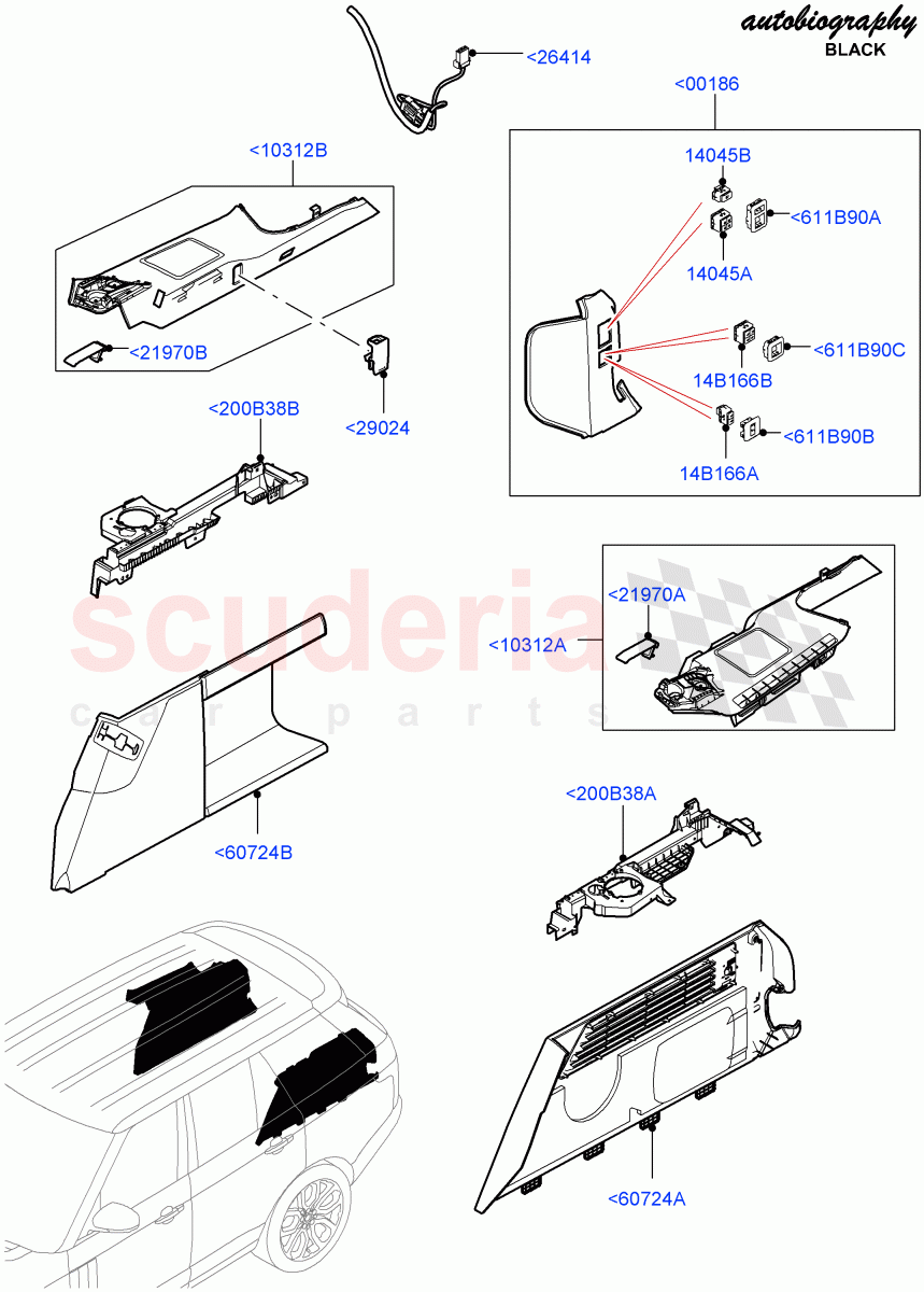 Side Trim(Autobiography Black / SV Autobiography, Luggage Compartment)(With 2 Rear Small Individual Seats)((V)FROMJA000001) of Land Rover Land Rover Range Rover (2012-2021) [3.0 Diesel 24V DOHC TC]