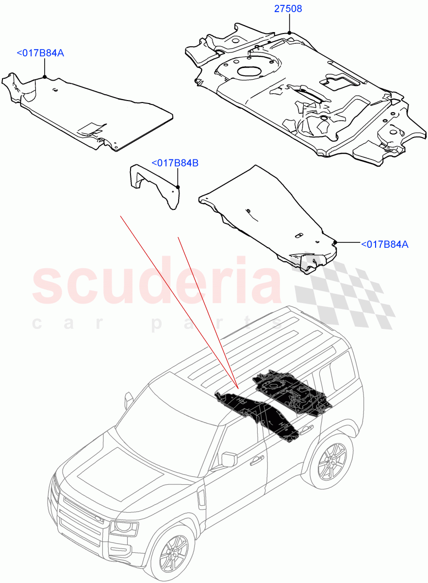 Insulators - Rear (Passenger Compartment) (Standard Wheelbase) of Land Rover Land Rover Defender (2020+) [2.0 Turbo Petrol AJ200P]
