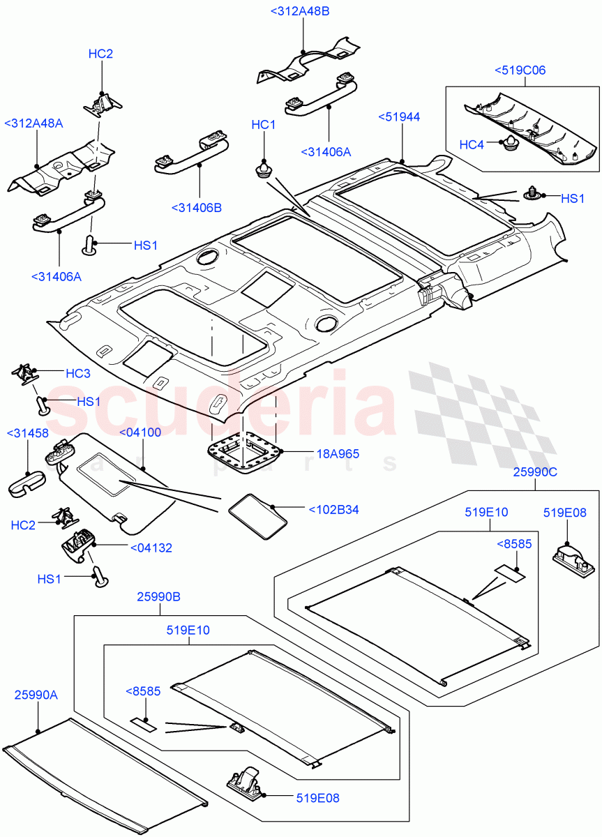 Headlining And Sun Visors((V)FROMAA000001) of Land Rover Land Rover Discovery 4 (2010-2016) [4.0 Petrol V6]