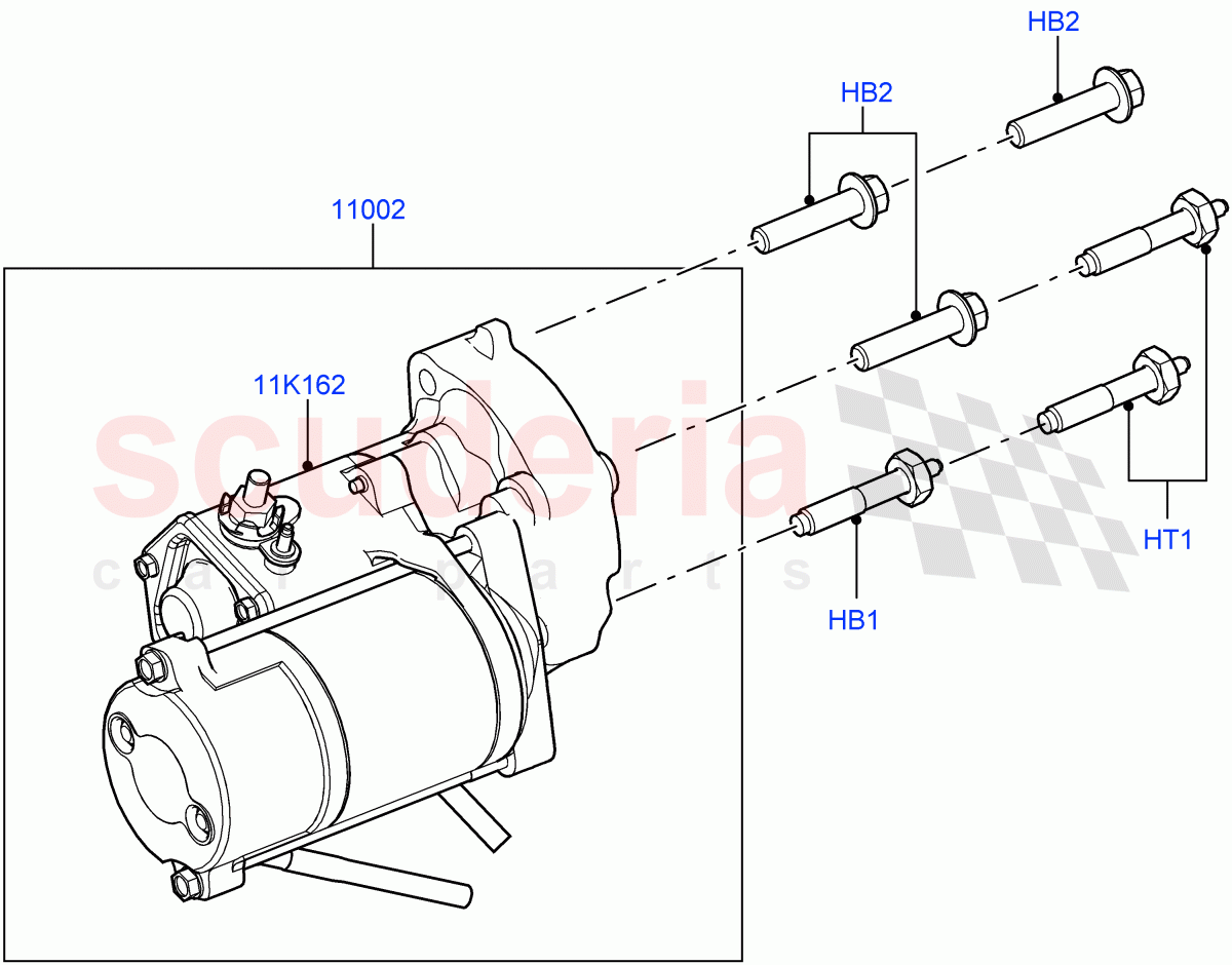 Starter Motor (2.2L DOHC EFI TC DW12, 2.2L CR DI 16V Diesel) of Land Rover Land Rover Range Rover Evoque (2012-2018) [2.2 Single Turbo Diesel]