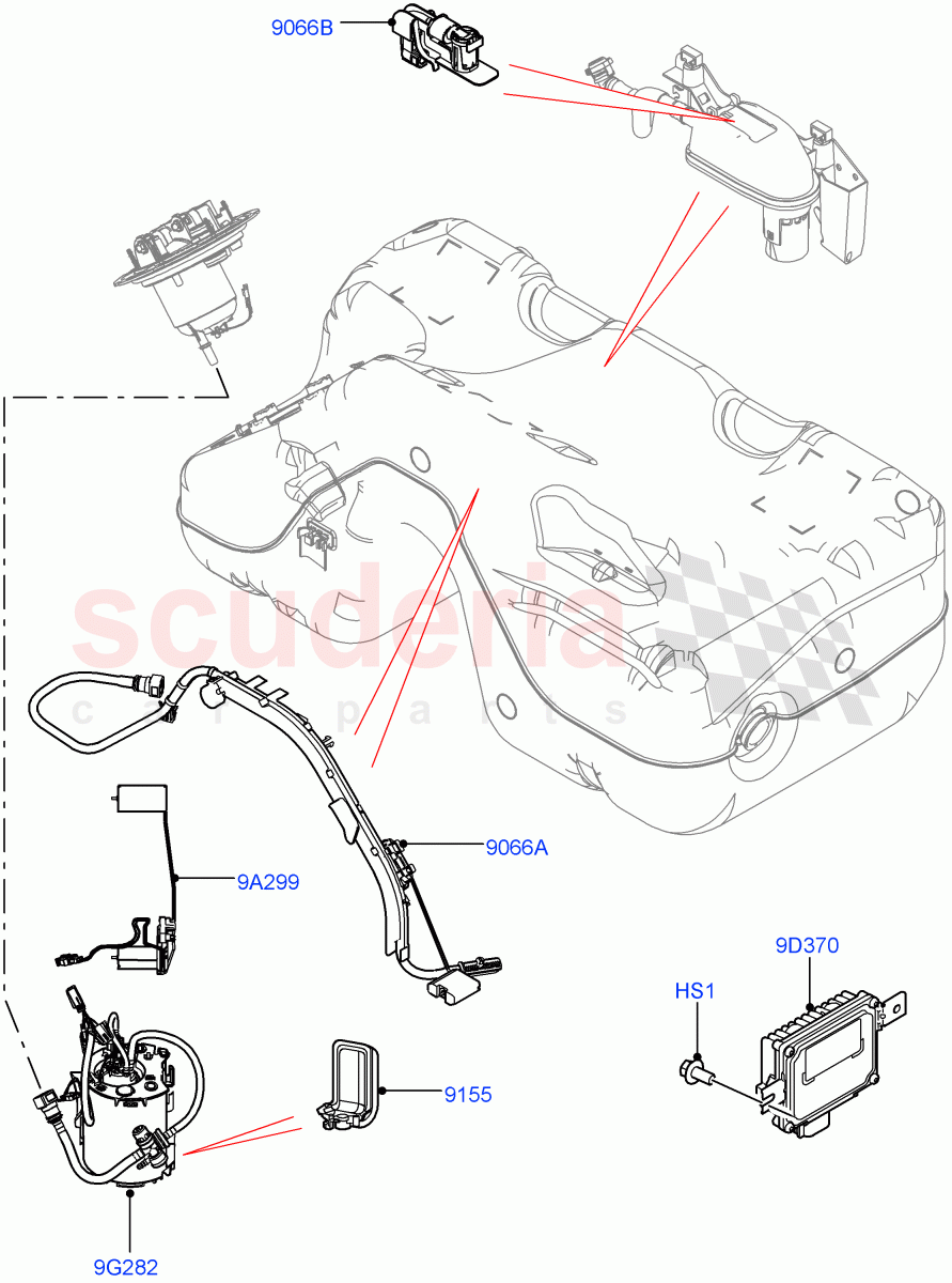 Fuel Pump And Sender Unit (2.0L 16V TIVCT T/C Gen2 Petrol, Halewood (UK), 2.0L 16V TIVCT T/C 240PS Petrol) of Land Rover Land Rover Range Rover Evoque (2012-2018) [2.0 Turbo Petrol GTDI]