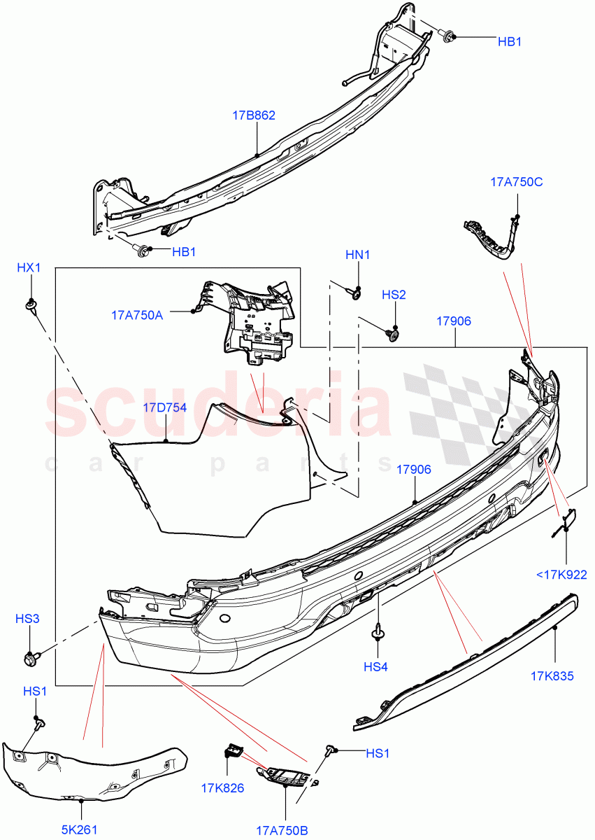 Rear Bumper(Changsu (China),Front Bumper - Painted Body Colour)((V)FROMKG446857) of Land Rover Land Rover Discovery Sport (2015+) [2.0 Turbo Diesel AJ21D4]