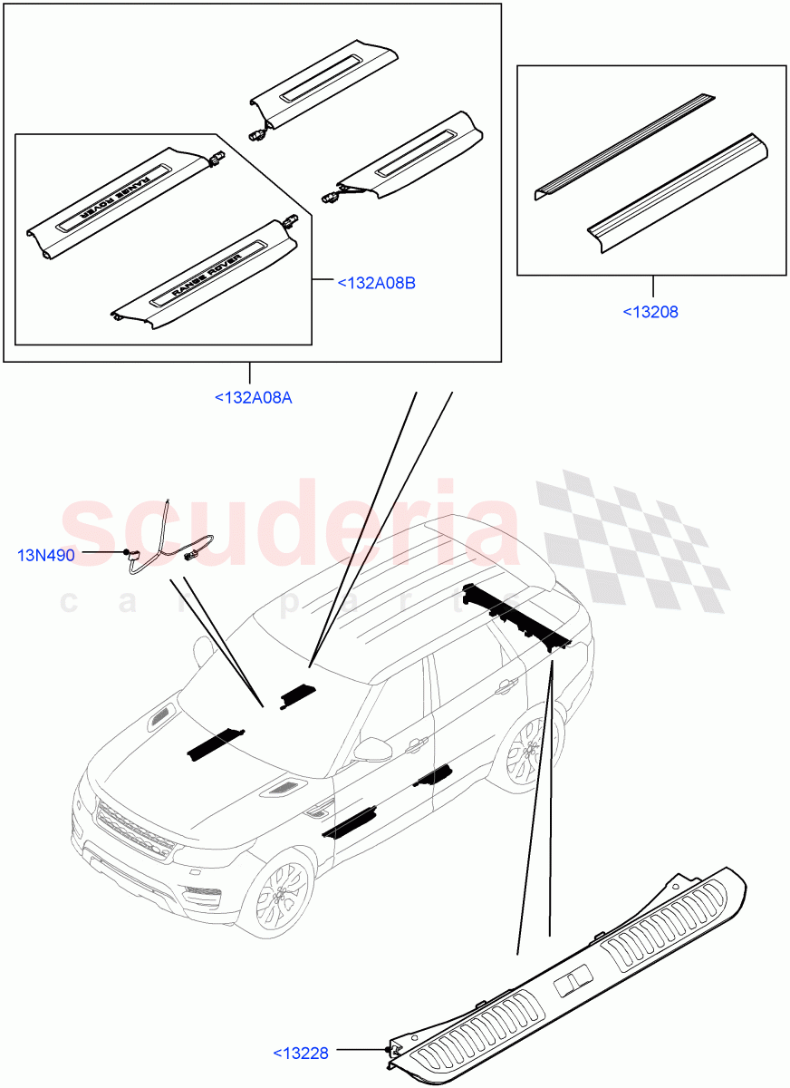 Door Sill Finishers(Accessory) of Land Rover Land Rover Range Rover Sport (2014+) [5.0 OHC SGDI SC V8 Petrol]