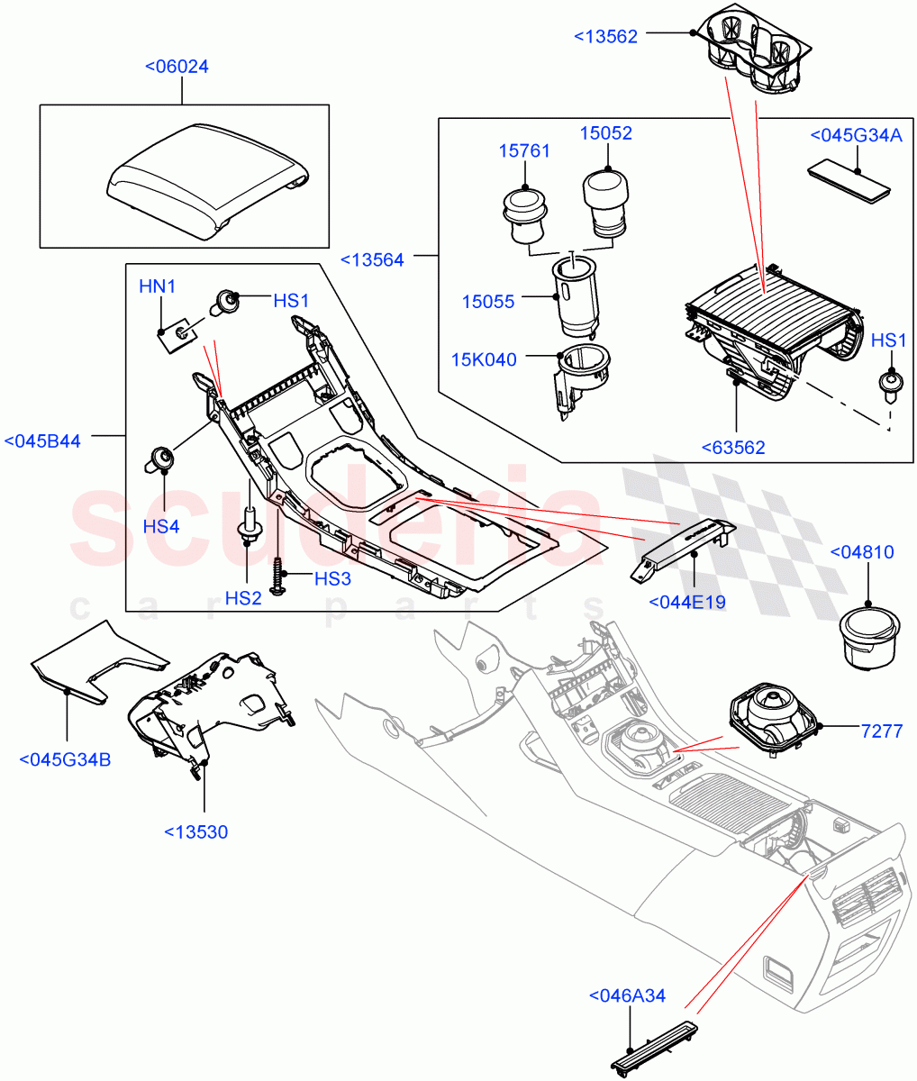 Console - Floor (Trim Upper, External Components) (Halewood (UK)) of Land Rover Land Rover Range Rover Evoque (2012-2018) [2.0 Turbo Petrol GTDI]