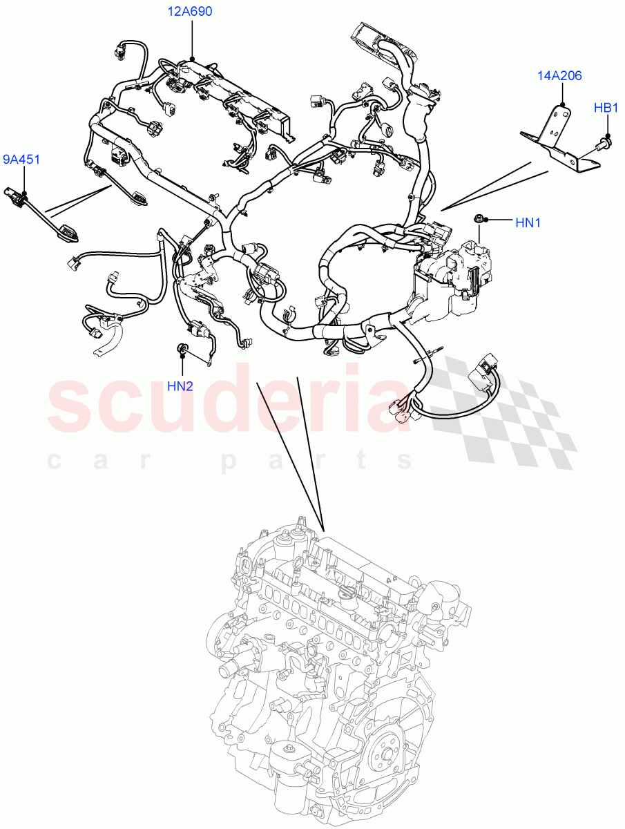 Electrical Wiring - Engine And Dash(Engine)(2.0L I4 DSL MID DOHC AJ200,Itatiaia (Brazil))((V)FROMGT000001,(V)TOHT999999) of Land Rover Land Rover Discovery Sport (2015+) [1.5 I3 Turbo Petrol AJ20P3]