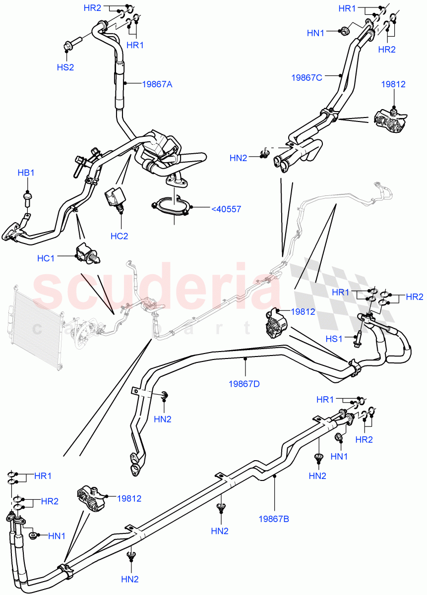 Air Conditioning Condensr/Compressr(Front / Rear)(Premium Air Conditioning-Front/Rear,Less Electric Engine Battery)((V)FROMKA000001) of Land Rover Land Rover Range Rover Sport (2014+) [2.0 Turbo Diesel]