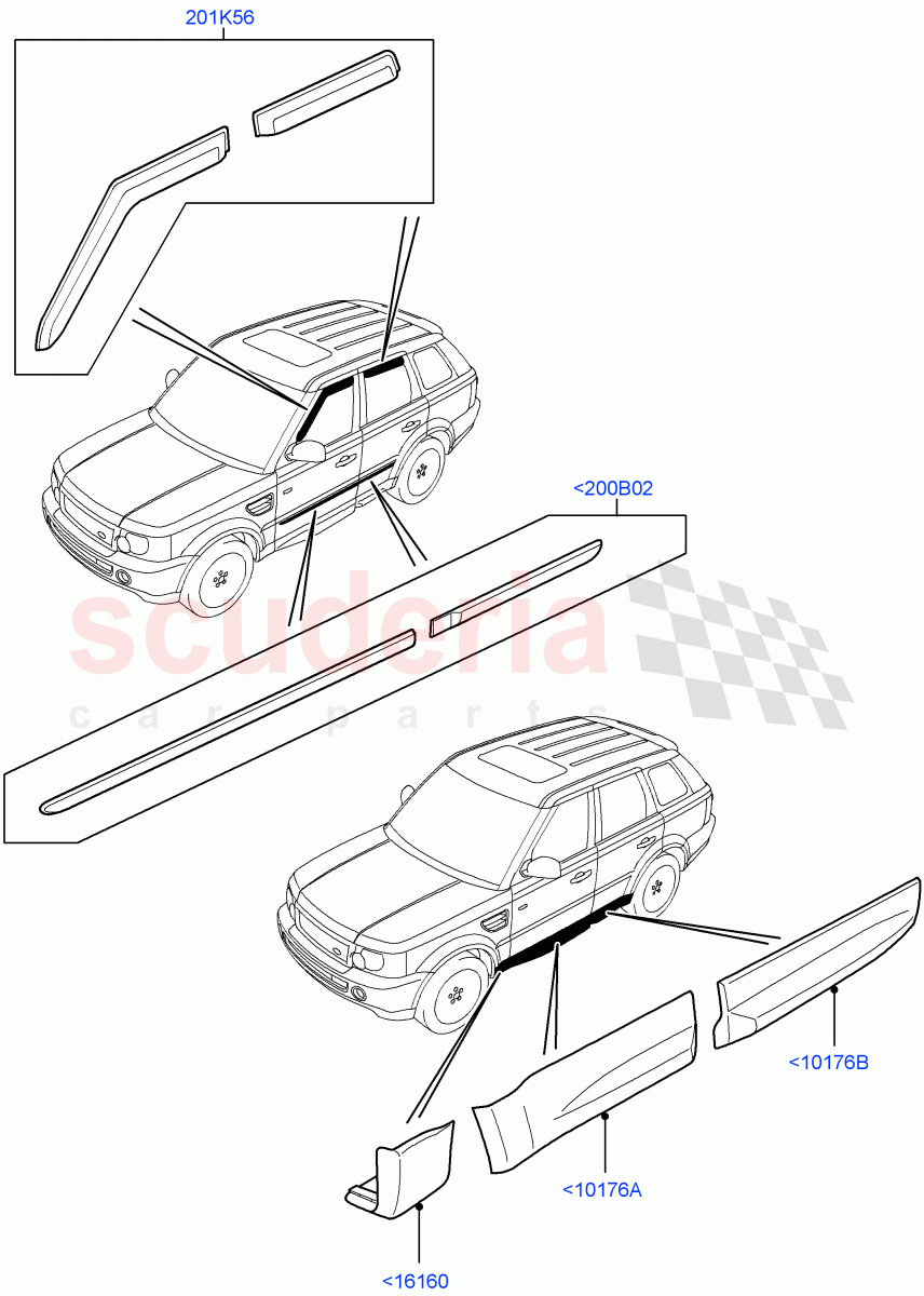 Body Dress Up Kits - Side(Accessory)((V)TO9A999999) of Land Rover Land Rover Range Rover Sport (2005-2009) [2.7 Diesel V6]