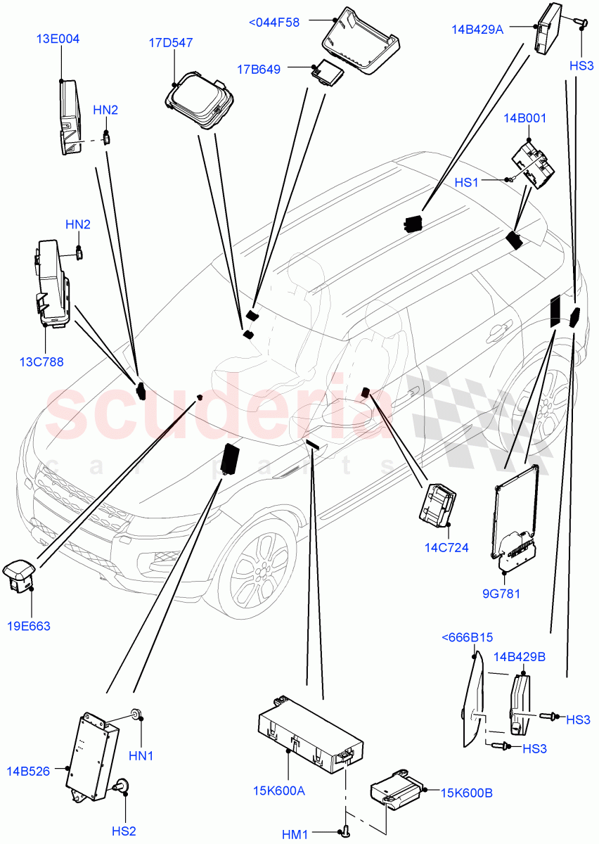 Vehicle Modules And Sensors (Changsu (China)) ((V) FROMEG000001) of Land Rover Land Rover Range Rover Evoque (2012-2018) [2.0 Turbo Diesel]