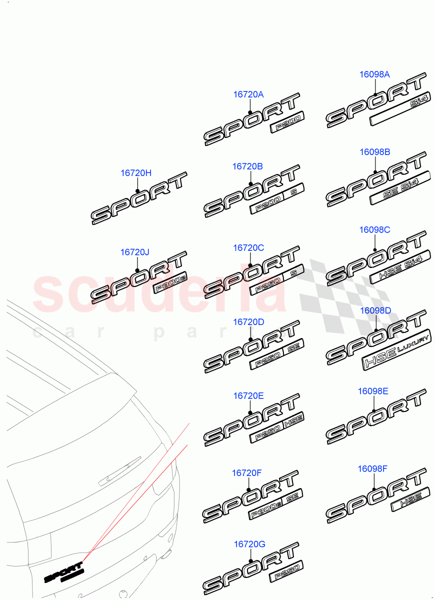 Name Plates(Changsu (China))((V)FROMFG000001) of Land Rover Land Rover Discovery Sport (2015+) [2.0 Turbo Petrol AJ200P]