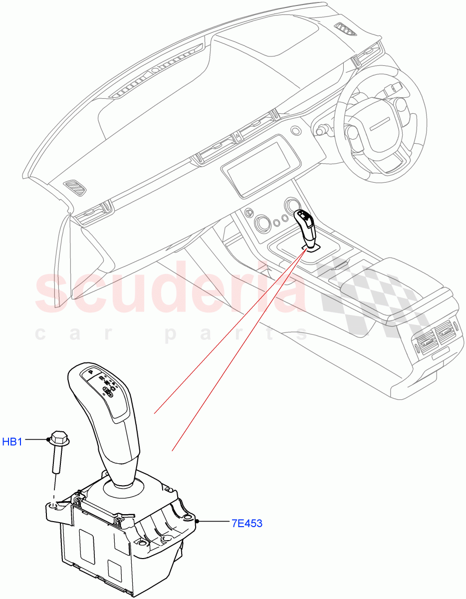 Gear Change-Automatic Transmission (1.5L AJ20P3 Petrol High PHEV, 8 Speed Automatic Trans 8G30, Halewood (UK), 1.5L AJ20P3 Petrol High) ((V) FROMLH000001) of Land Rover Land Rover Range Rover Evoque (2019+) [1.5 I3 Turbo Petrol AJ20P3]