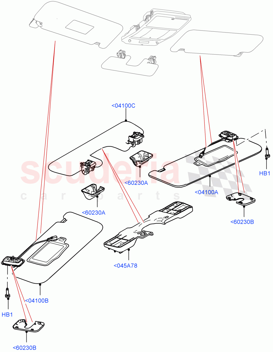 Headlining And Sun Visors (Sun Visors) of Land Rover Land Rover Defender (2020+) [3.0 I6 Turbo Petrol AJ20P6]