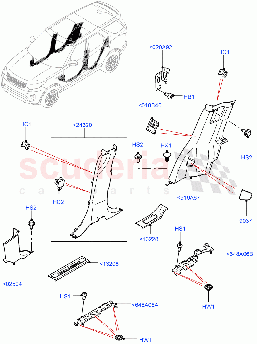 Side Trim (Nitra Plant Build, Sill) ((V) FROMK2000001) of Land Rover Land Rover Discovery 5 (2017+) [3.0 Diesel 24V DOHC TC]