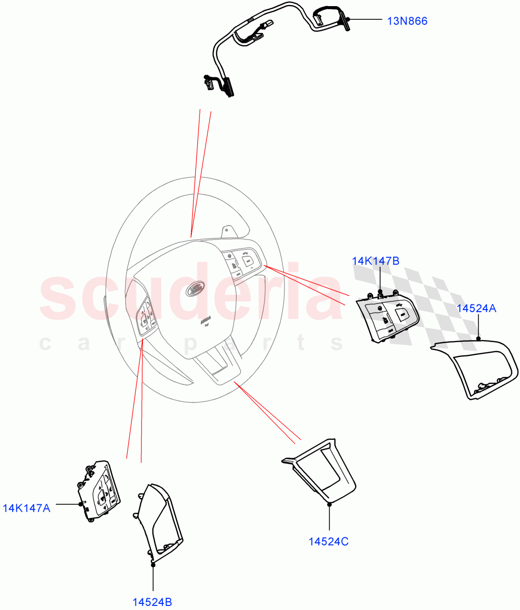 Switches(Steering Wheel)(Itatiaia (Brazil))((V)FROMGT000001) of Land Rover Land Rover Discovery Sport (2015+) [2.0 Turbo Diesel]