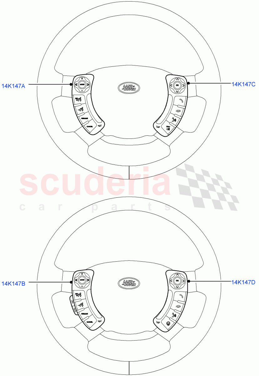 Switches(Steering Wheel)((V)FROMAA000001) of Land Rover Land Rover Range Rover (2010-2012) [5.0 OHC SGDI SC V8 Petrol]