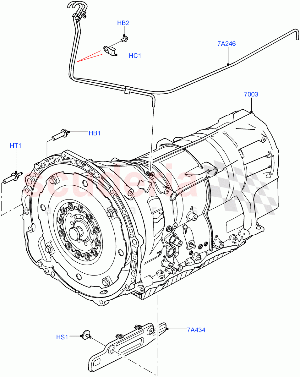 Auto Trans Assy & Speedometer Drive(Nitra Plant Build)(5.0 Petrol AJ133 DOHC CDA,8 Speed Auto Trans ZF 8HP70 4WD)((V)FROMM2000001) of Land Rover Land Rover Defender (2020+) [3.0 I6 Turbo Diesel AJ20D6]