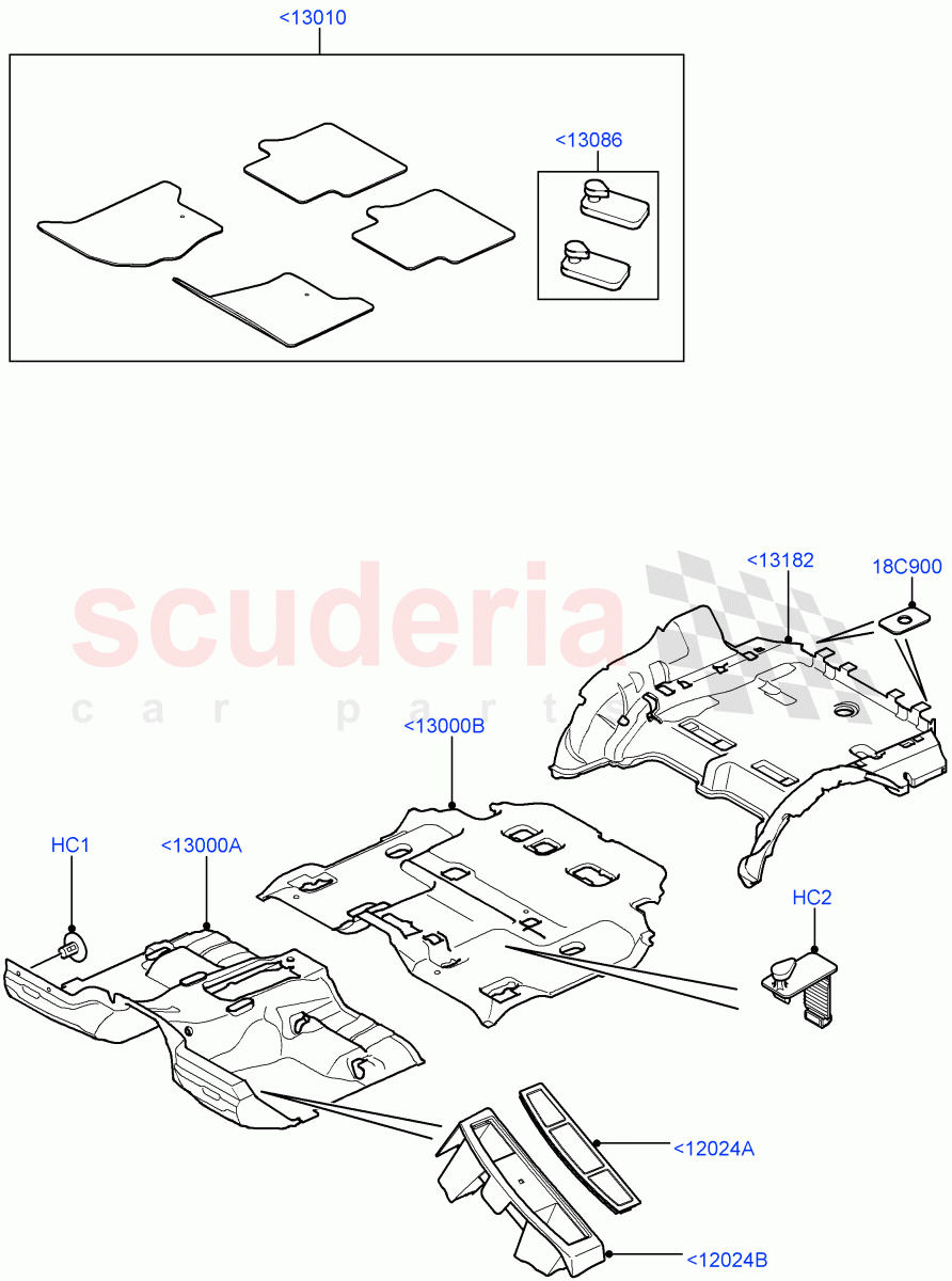 Floor Trim((V)FROMAA000001) of Land Rover Land Rover Range Rover Sport (2010-2013) [3.6 V8 32V DOHC EFI Diesel]