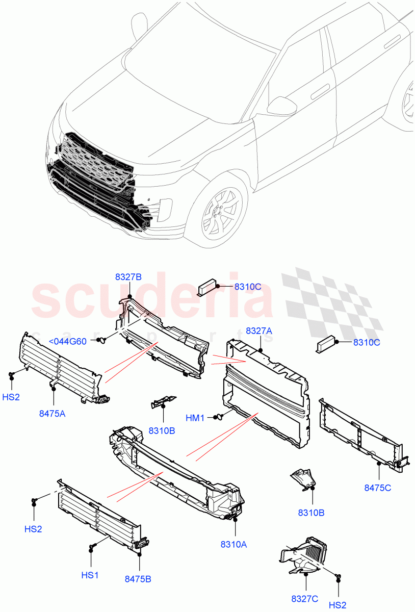 Air Deflectors (Halewood (UK)) of Land Rover Land Rover Range Rover Evoque (2019+) [1.5 I3 Turbo Petrol AJ20P3]