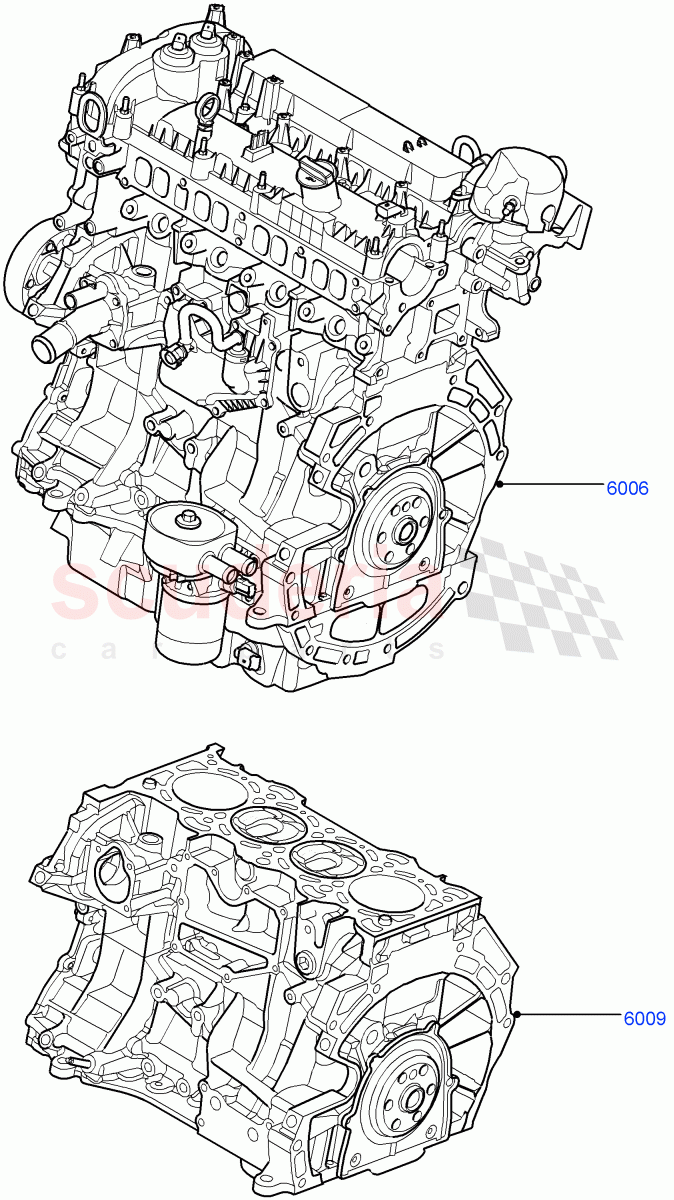 Service Engine And Short Block(2.0L 16V TIVCT T/C Gen2 Petrol,Halewood (UK),2.0L 16V TIVCT T/C 240PS Petrol) of Land Rover Land Rover Range Rover Evoque (2012-2018) [2.0 Turbo Petrol GTDI]