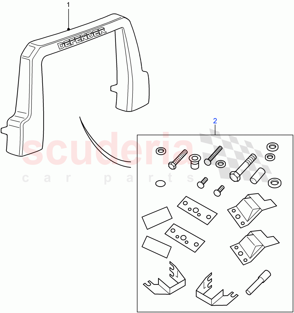 Nudge Bars((V)FROM7A000001) of Land Rover Land Rover Defender (2007-2016)