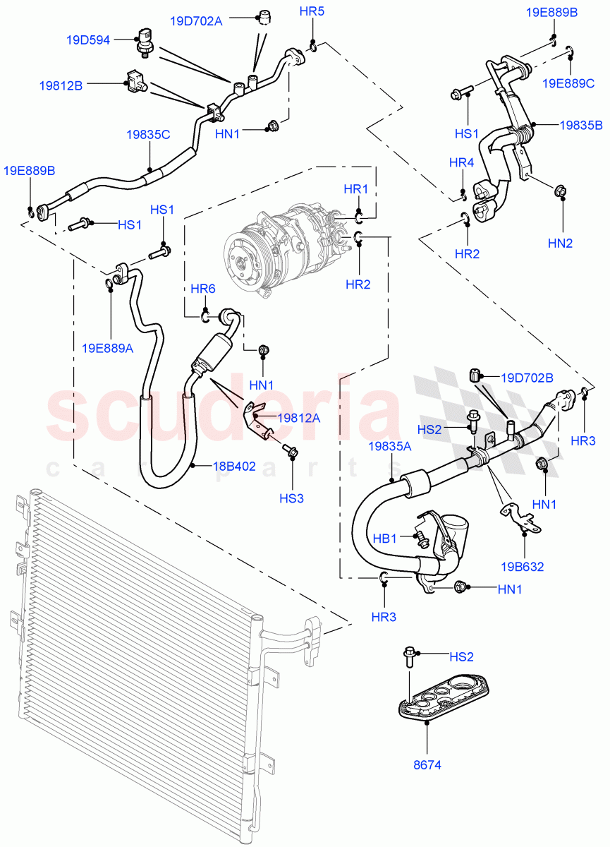 Air Conditioning System (5.0L OHC SGDI SC V8 Petrol - AJ133, 5.0L OHC SGDI NA V8 Petrol - AJ133) ((V) FROMAA000001) of Land Rover Land Rover Range Rover Sport (2010-2013) [5.0 OHC SGDI SC V8 Petrol]