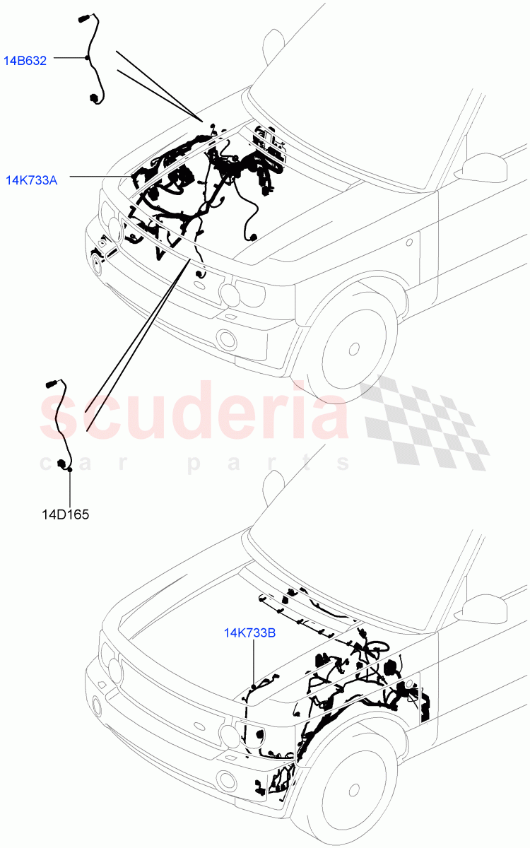 Electrical Wiring - Engine And Dash(Engine Compartment)((V)FROMAA000001) of Land Rover Land Rover Range Rover (2010-2012) [5.0 OHC SGDI NA V8 Petrol]