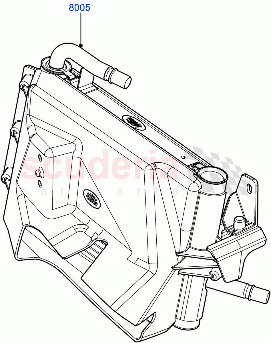 Radiator/Coolant Overflow Container(Auxiliary)(3.6L V8 32V DOHC EFi Diesel Lion)((V)FROM7A000001,(V)TO9A999999) of Land Rover Land Rover Range Rover Sport (2005-2009) [3.6 V8 32V DOHC EFI Diesel]