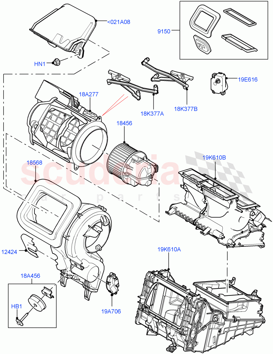 Heater/Air Cond.External Components(Main Unit)(Halewood (UK)) of Land Rover Land Rover Range Rover Evoque (2019+) [2.0 Turbo Diesel AJ21D4]