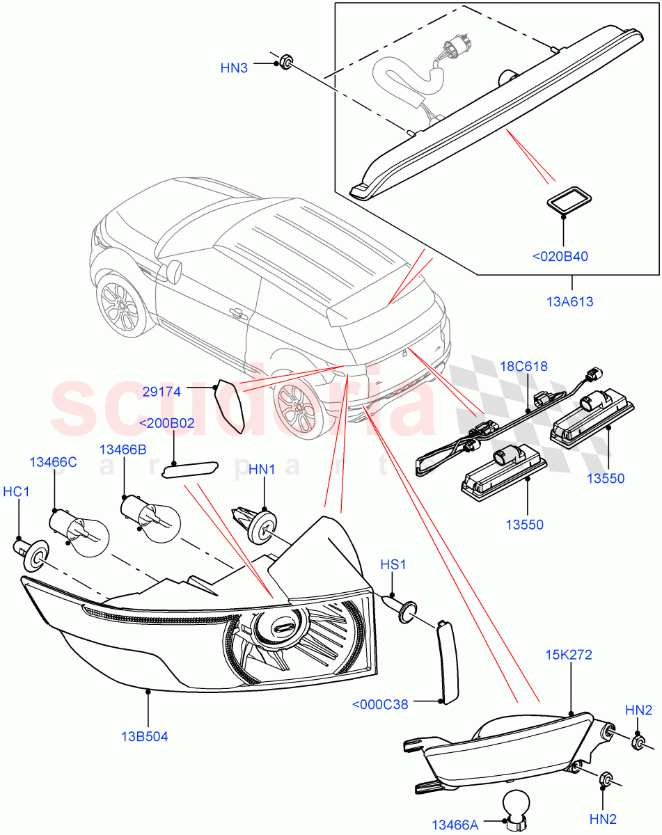 Rear Lamps (Halewood (UK)) of Land Rover Land Rover Range Rover Evoque (2012-2018) [2.2 Single Turbo Diesel]