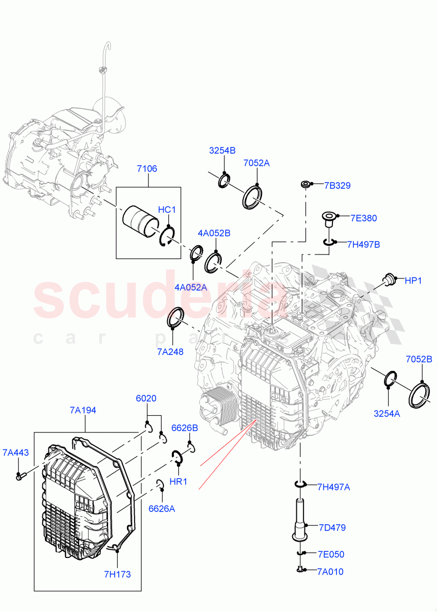 Transmission External Components(1.5L AJ20P3 Petrol High,8 Speed Automatic Trans 8G30,Changsu (China),1.5L AJ20P3 Petrol High PHEV) of Land Rover Land Rover Discovery Sport (2015+) [2.0 Turbo Diesel]