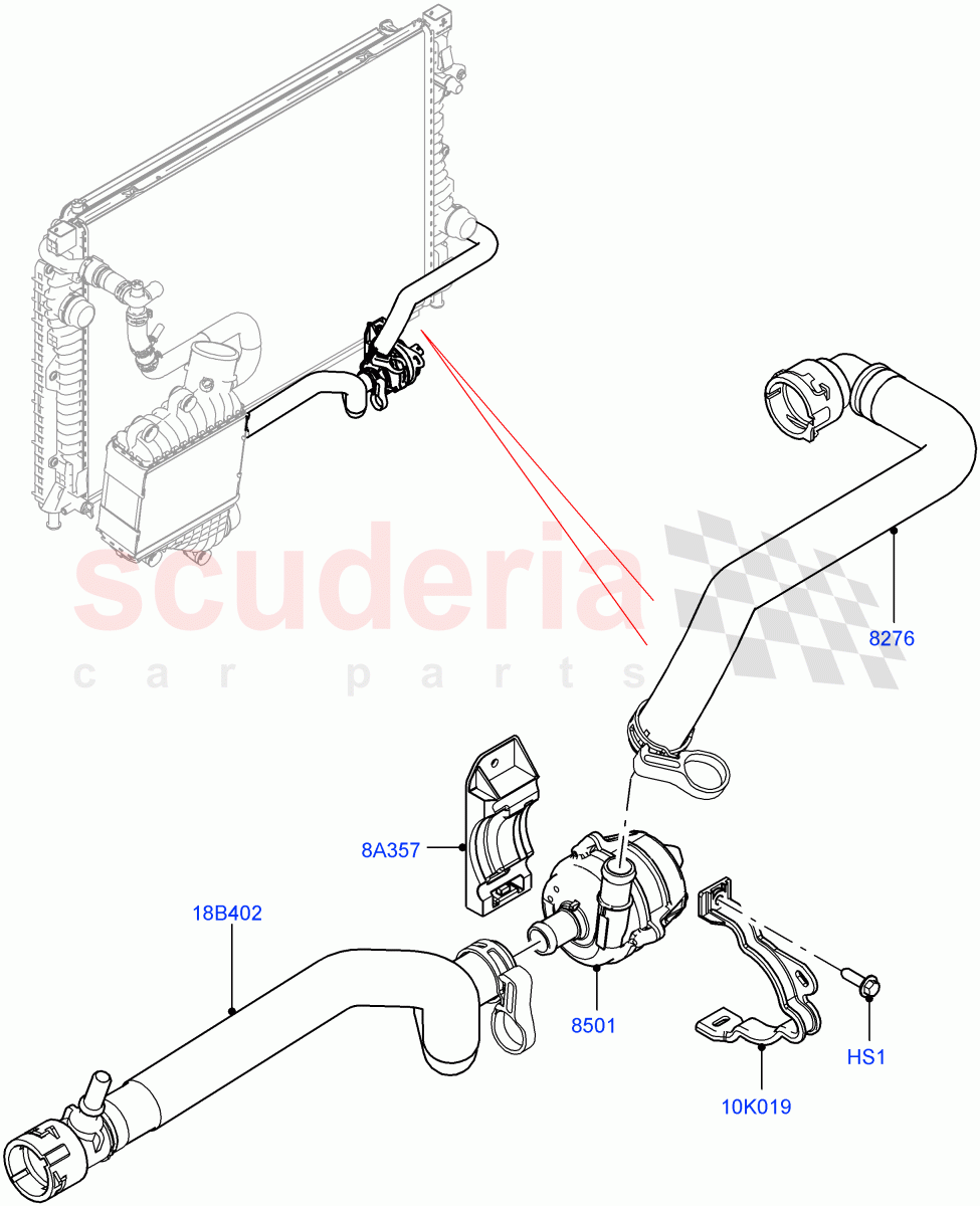 Water Pump(Auxiliary Unit)(2.0L I4 DSL HIGH DOHC AJ200,Itatiaia (Brazil))((V)FROMJT000001) of Land Rover Land Rover Range Rover Evoque (2012-2018) [2.0 Turbo Diesel]