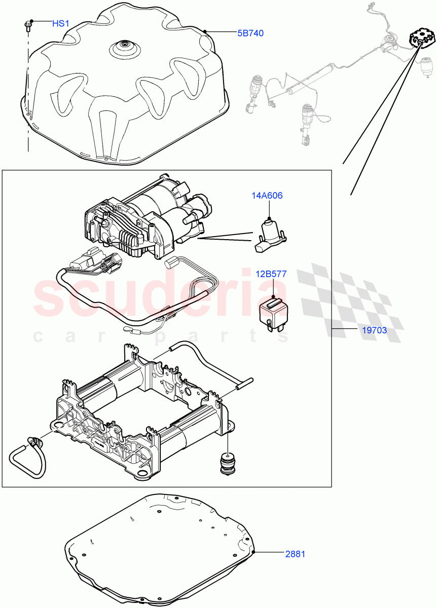 Air Suspension Compressor And Lines(Service Only, Compressor Assy)((V)FROMAA000001,(V)TOCA393639) of Land Rover Land Rover Range Rover (2010-2012) [5.0 OHC SGDI SC V8 Petrol]