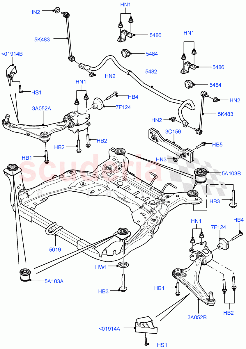 Front Susp.Arms/Stabilizer/X-Member (Itatiaia (Brazil)) ((V) FROMGT000001) of Land Rover Land Rover Range Rover Evoque (2012-2018) [2.0 Turbo Petrol GTDI]