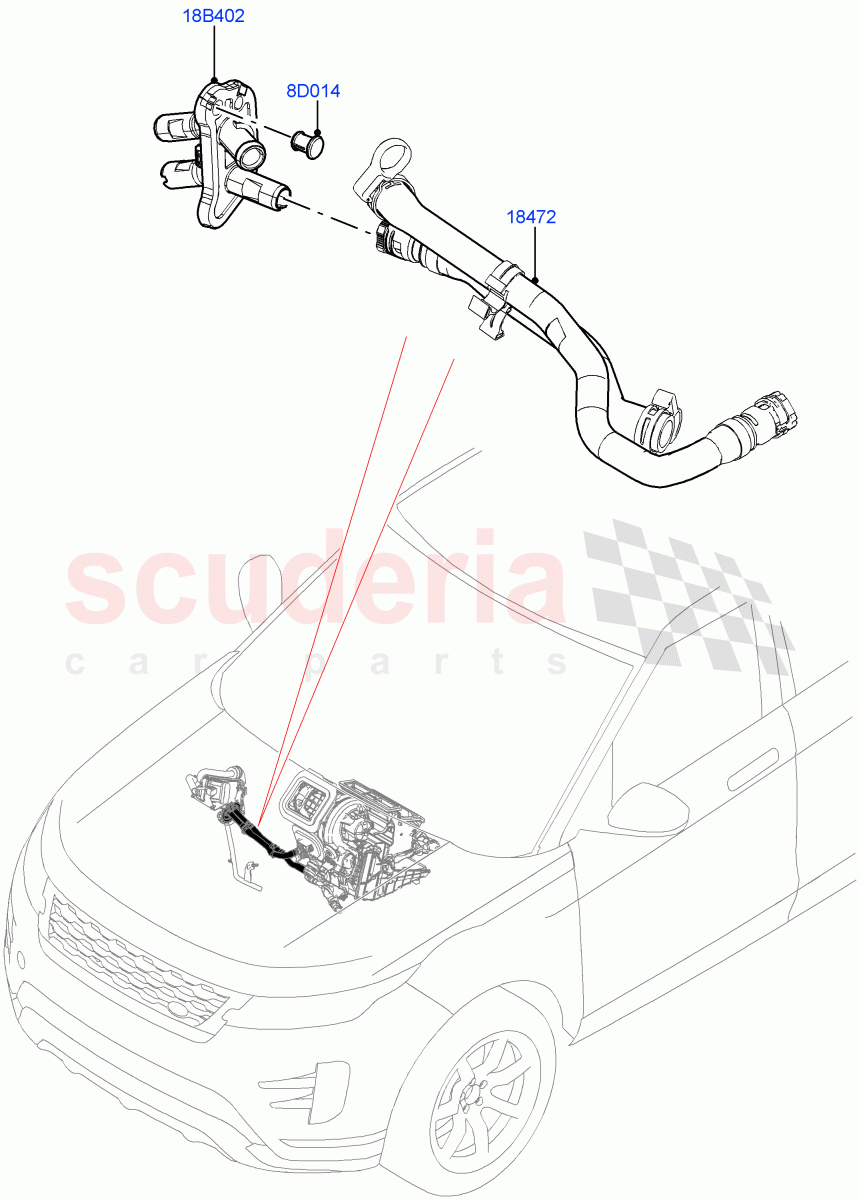 Auxiliary Heater Hoses(Itatiaia (Brazil),Fuel Heater W/Pk Heat With Remote,Fuel Fired Heater With Park Heat,With Fuel Fired Heater) of Land Rover Land Rover Range Rover Evoque (2019+) [2.0 Turbo Diesel AJ21D4]