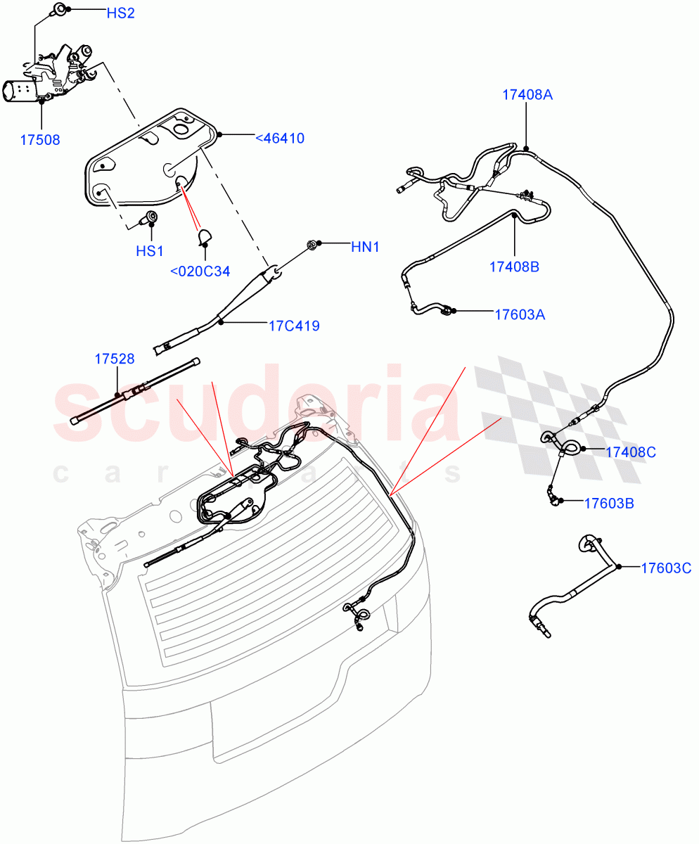 Rear Window Wiper And Washer(Nitra Plant Build)((V)FROMK2000001) of Land Rover Land Rover Discovery 5 (2017+) [2.0 Turbo Petrol AJ200P]