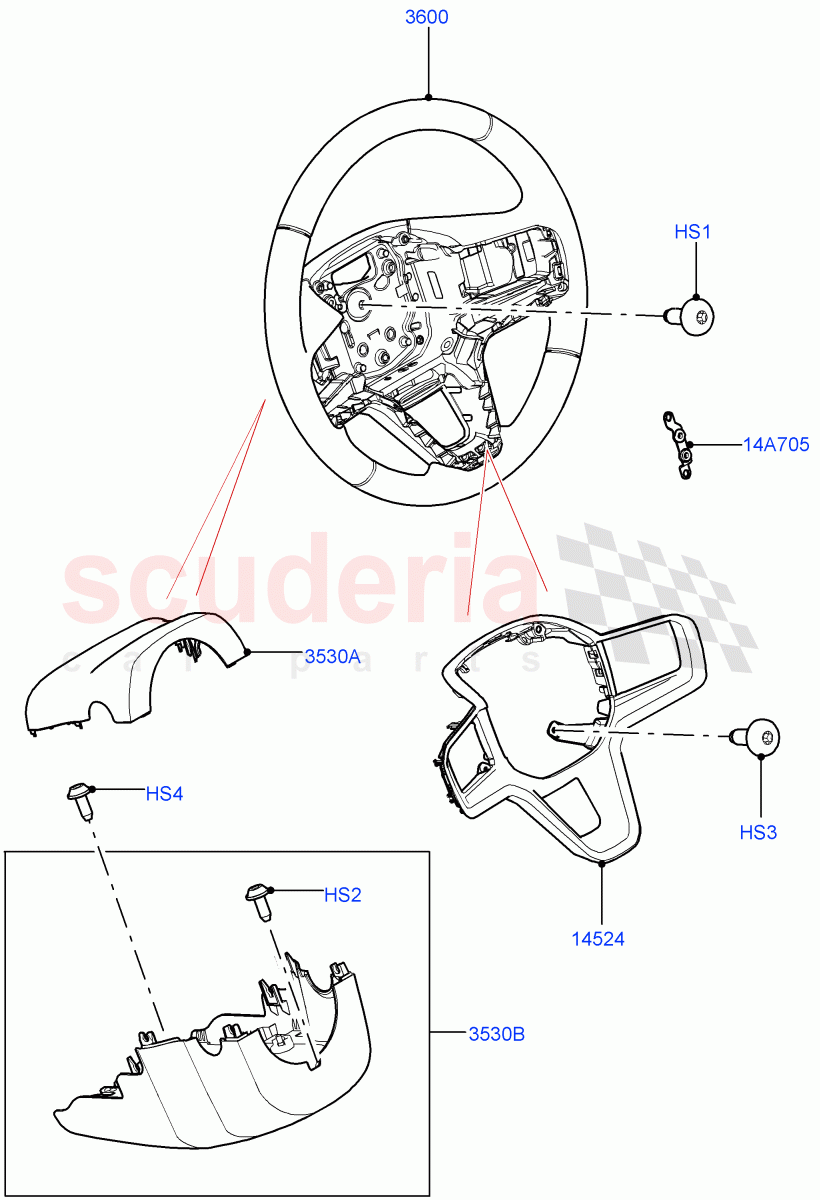 Steering Wheel(Changsu (China))((V)FROMMG575835) of Land Rover Land Rover Range Rover Evoque (2019+) [2.0 Turbo Petrol AJ200P]