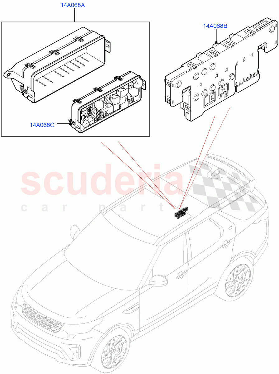 Fuses, Holders And Circuit Breakers (Rear, Nitra Plant Build) ((V) FROMK2000001) of Land Rover Land Rover Discovery 5 (2017+) [3.0 DOHC GDI SC V6 Petrol]