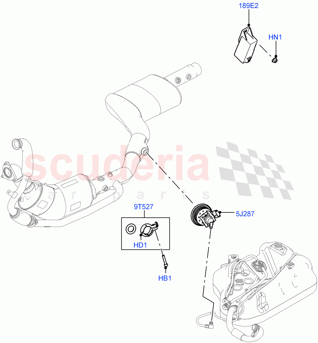 Exhaust Fluid Injection System(Solihull Plant Build, Injector and Control Unit)(3.0 V6 Diesel,With Diesel Exh Fluid Emission Tank)((V)FROMHA000001) of Land Rover Land Rover Discovery 5 (2017+) [3.0 Diesel 24V DOHC TC]