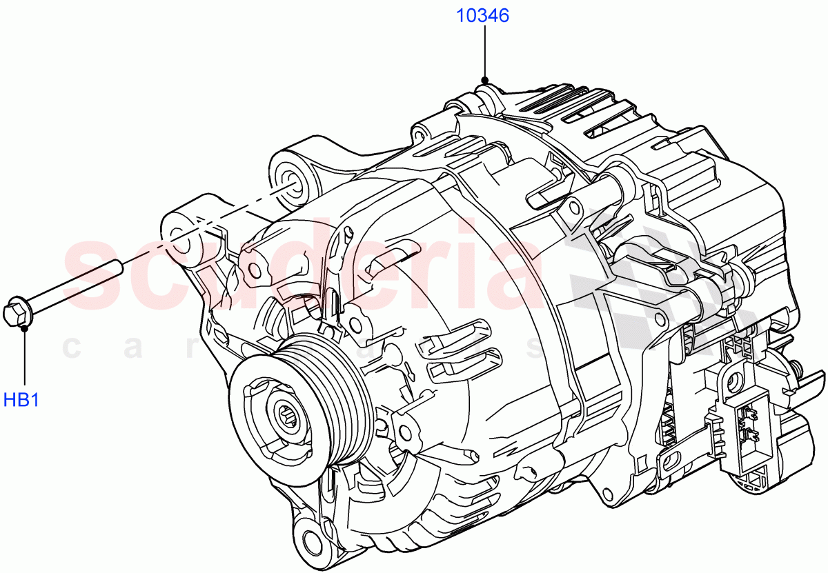 Alternator And Mountings(Electric Engine Battery-MHEV)((V)FROMKA000001) of Land Rover Land Rover Range Rover (2012-2021) [2.0 Turbo Petrol GTDI]